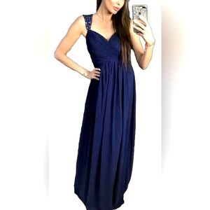 Bill Levkoff Dress Size 10 Woman Formal Bridesmaid Prom Perfect Full Lenght Blue